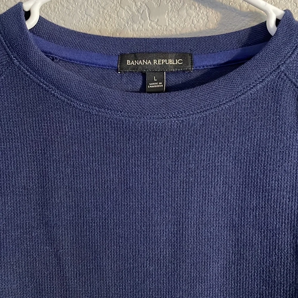 Men's Banana Republic Dark Blue Crewneck Pullover Sweater Size Large GUC #4395